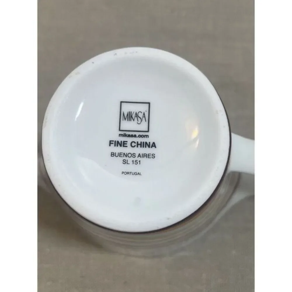 Vintage Mikasa Buenos‎ Aires Creamer White Wavy Mod Stripes SL 151 Portugal